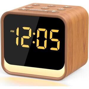 Housbay Wooden Sound Machine Alarm Clock White Noise Birdsong Sleep Timer